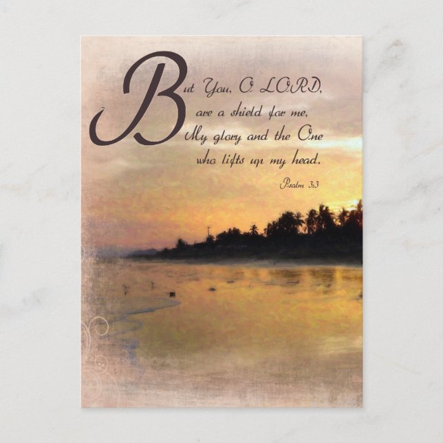 Golden Sunset and Psalms / Bible Verse Gift Sets Postcard (Front)
