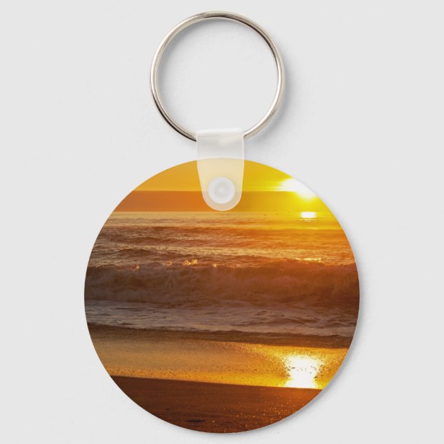 Golden Sunset at Horsfall Beach Keychain (Front)