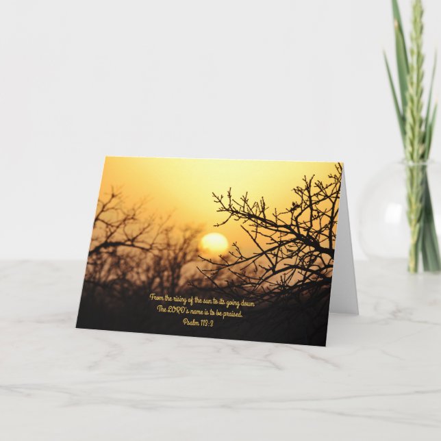 Golden Sunset Bible Verse Card Psalm 113:3 (Front)