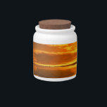 Golden sunset Candy Jar<br><div class="desc">Golden sunset with clouds over water</div>