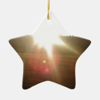 Golden Sunset Ceramic Ornament
