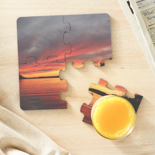 Golden Sunset Coaster Puzzle (In Situ)