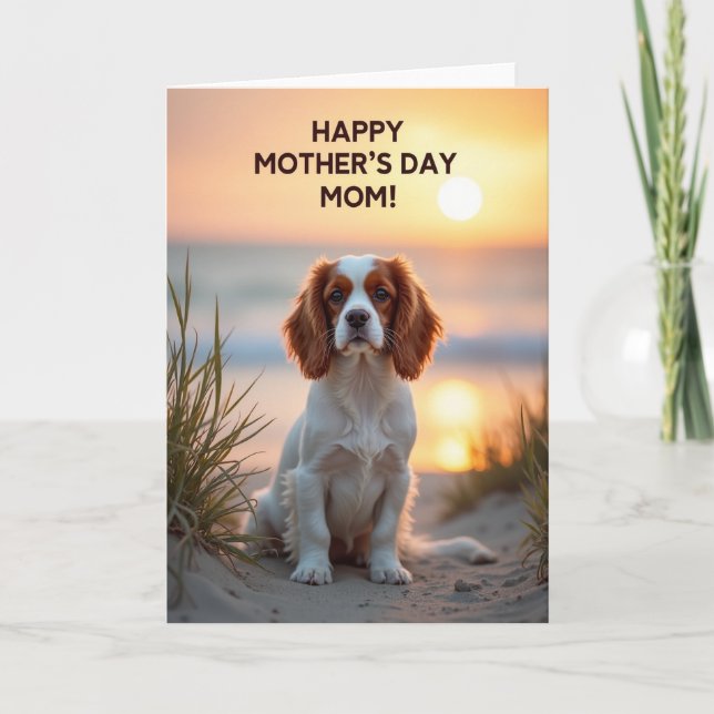 Golden Sunset Dog Mothers Day Card (Front)