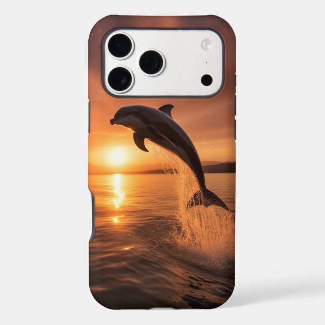 Golden Sunset Dolphin Case-Mate iPhone Case (Back)