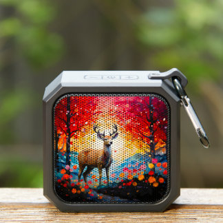 Golden Sunset Floral Fall Forest Deer Bluetooth Speaker