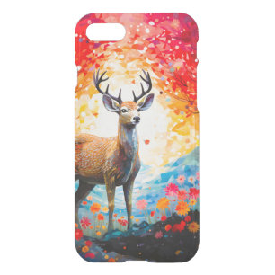 Golden Sunset Floral Fall Forest Deer iPhone SE/8/7 Case