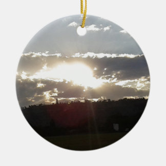 Golden Sunset Horizon Ceramic Ornament