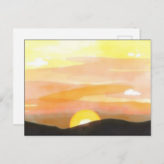 Golden Sunset Horizon Scenic Postcard