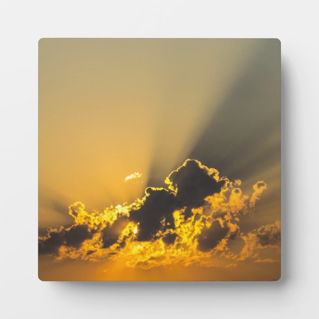 Golden Sunset Illuminating a Cloud Plaque (Front)