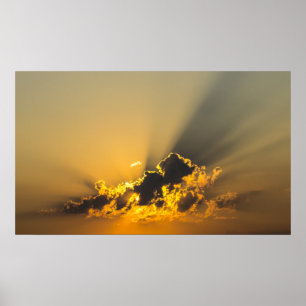Golden Sunset Illuminating a Cloud Poster