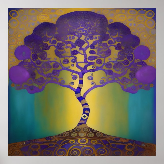 Golden sunset Klimt style  Poster (Front)