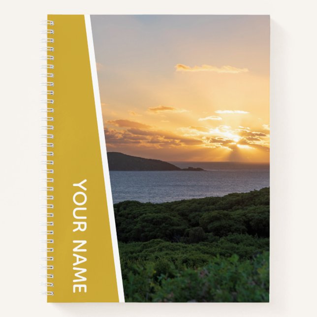 Golden Sunset Landscape Photo Australia, Gold Notebook (Front)