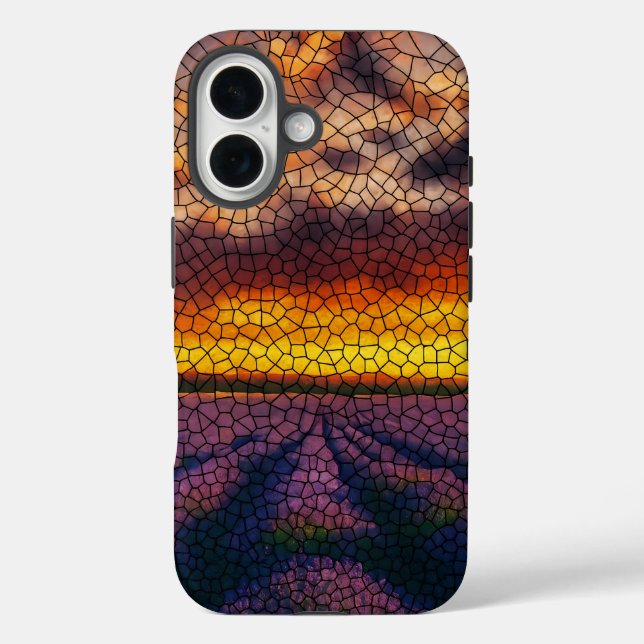 Golden Sunset Lavender Field iPhone / iPad case (Back)