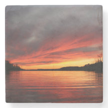 Golden Sunset Marble Coaster