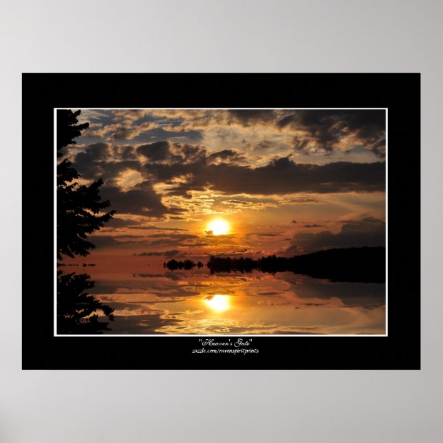 Golden Sunset on Lake Nature Photo Print (Front)