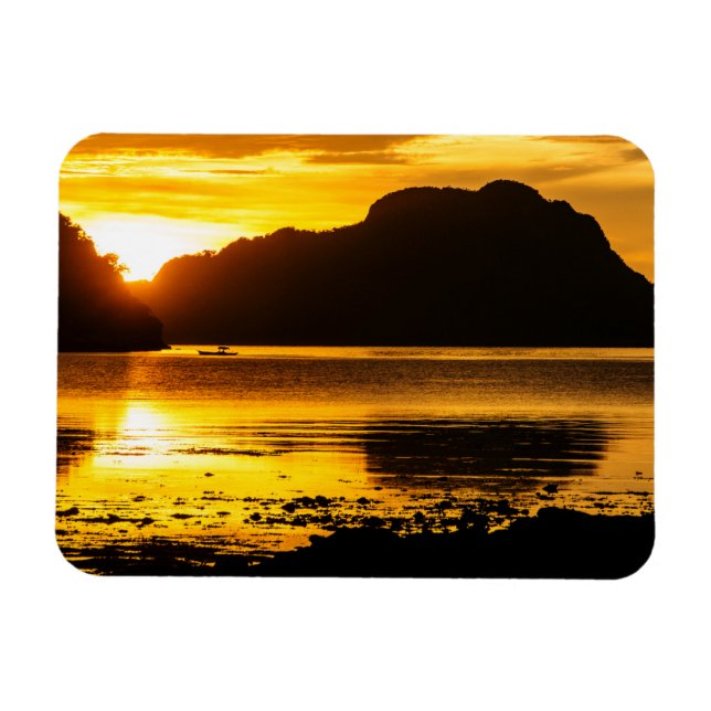 Golden Sunset Over Bay Magnet (Horizontal)