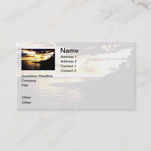 Golden Sunset Over the Water in Dominica Business Card Template