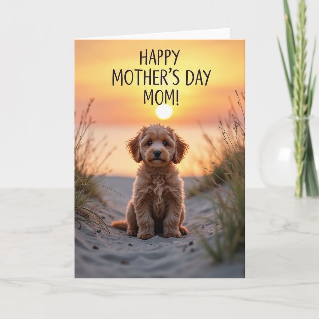 Golden Sunset Puppy Card (Front)