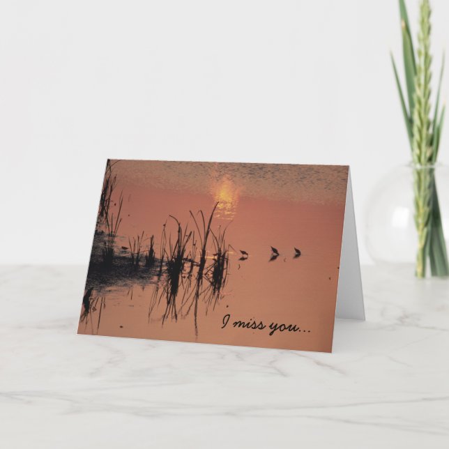 Golden Sunset Sandpipers Greeting Card (Front)