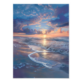 Golden Sunset Serenity – Tranquil Beach Wall Art