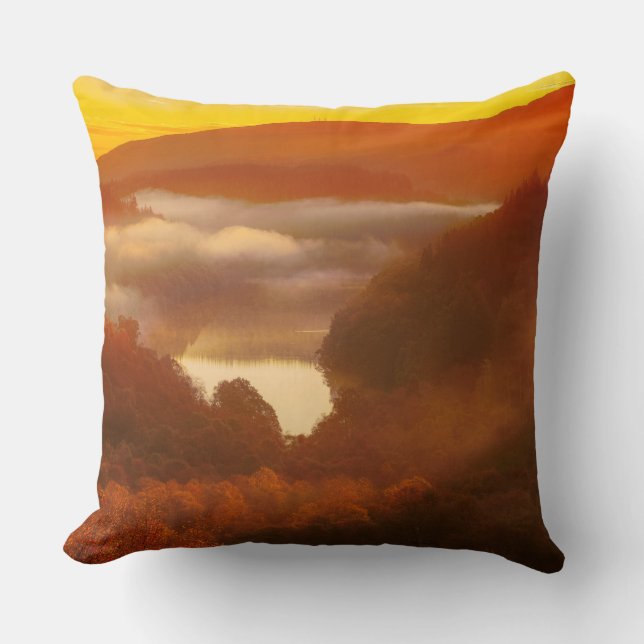 Golden Sunset Throw Pillow (Front)