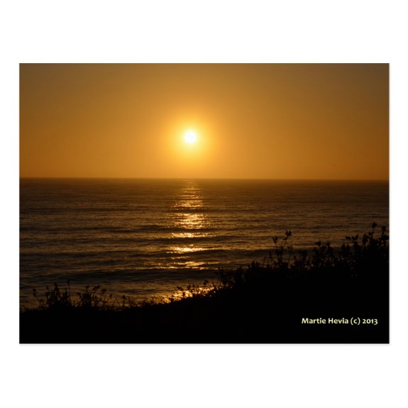 Golden Sunset V | Blue Beach Song™ Postcard