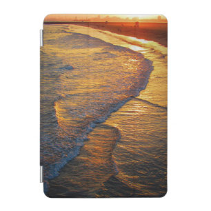 Golden Sunset Waves on the Beach Coastal Photo iPad Mini Cover