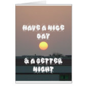 Golden Sunset with Have a Nice Day/Night Wishes (Front)