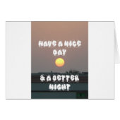 Golden Sunset with Have a Nice Day/Night Wishes (Front Horizontal)