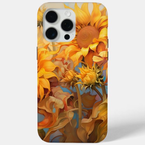 Golden Sunshine Blossom Bouquet iPhone 15 Pro Max Case