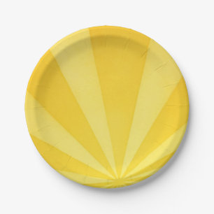 Golden Sunshine Rays – Bright Orange Sunburst Back Paper Plates