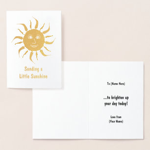 Golden Sunshine - Smiling Sun Motif on Custom Foil Card