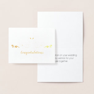 Golden Swans Wedding Congratulations Foil Card