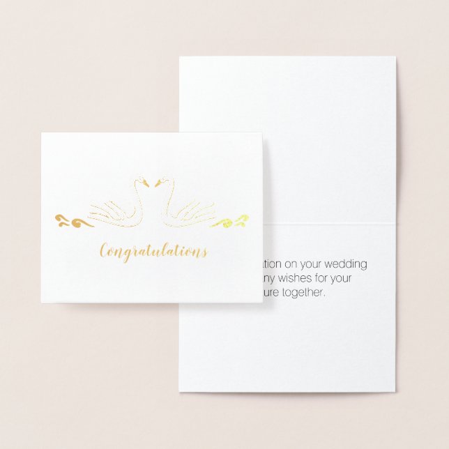 Golden Swans Wedding Congratulations Foil Card (Display)