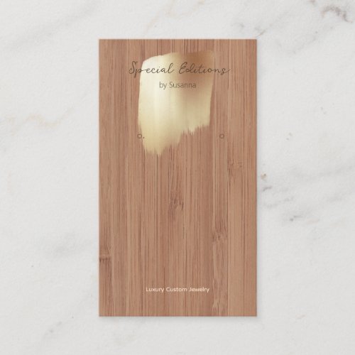 Golden Swash 3 Logo Earring Display Business Card