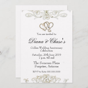 Golden Swirl 50th Anniversary Invite