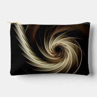 Golden Swirl Across Black  Accessory Pouch