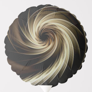 Golden Swirl Across Black Balloon