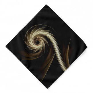 Golden Swirl Across Black Bandana