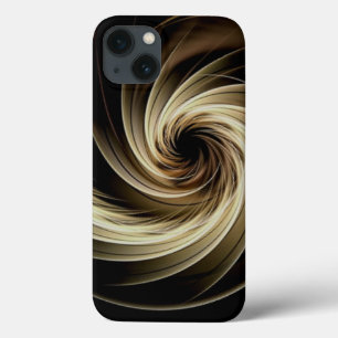 Golden Swirl Across Black  iPhone 13 Case