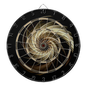 Golden Swirl Across Black  Dart Board