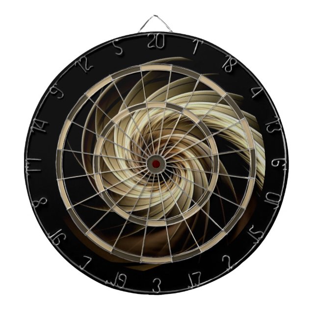 Golden Swirl Across Black  Dart Board (Front)