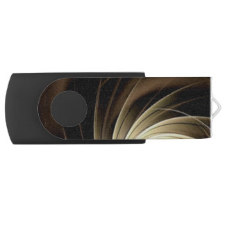 Golden Swirl Across Black Flash Drive