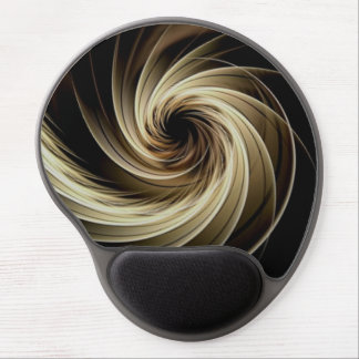 Golden Swirl Across Black Gel Mouse Pad