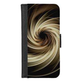 Golden Swirl Across Black iPhone 8/7 Wallet Case