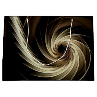 Golden Swirl Across Black  Large Gift Bag