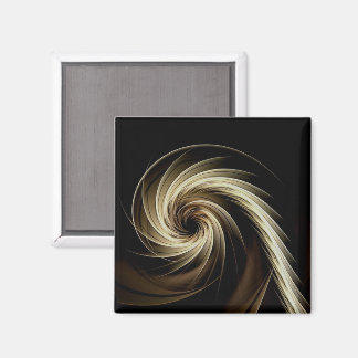 Golden Swirl Across Black  Magnet