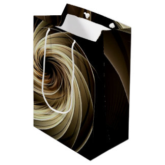 Golden Swirl Across Black  Medium Gift Bag