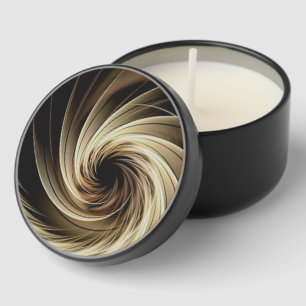 Golden Swirl Across Black Mini Candle Favors