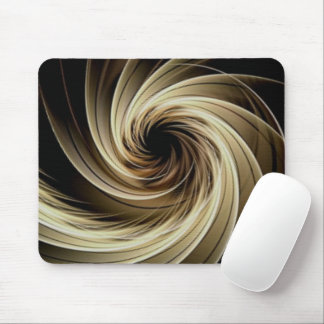 Golden Swirl Across Black Mouse Pad